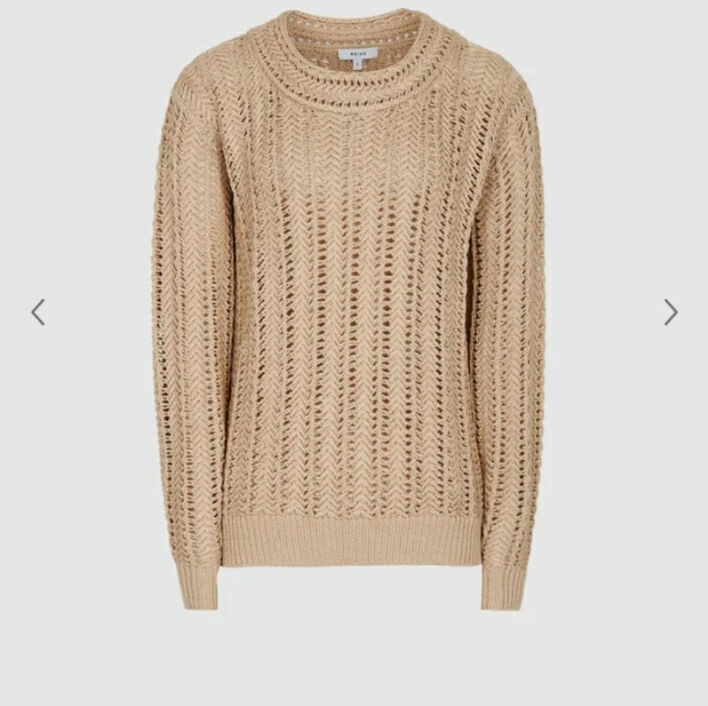 Reiss Silive open-knit cotton jumper - Picture 3 of 11